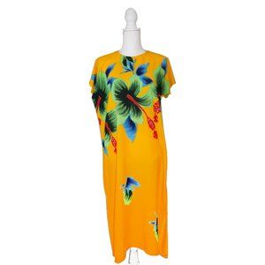 Handmade in Bali: Yellow Muumuu/Mumu with Hibiscus